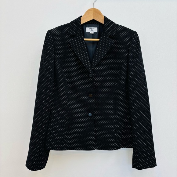 Stresa 2 Piece Classic Suit Pencil Skirt And Blazer Elegant Black White Size 8 - Picture 3 of 14